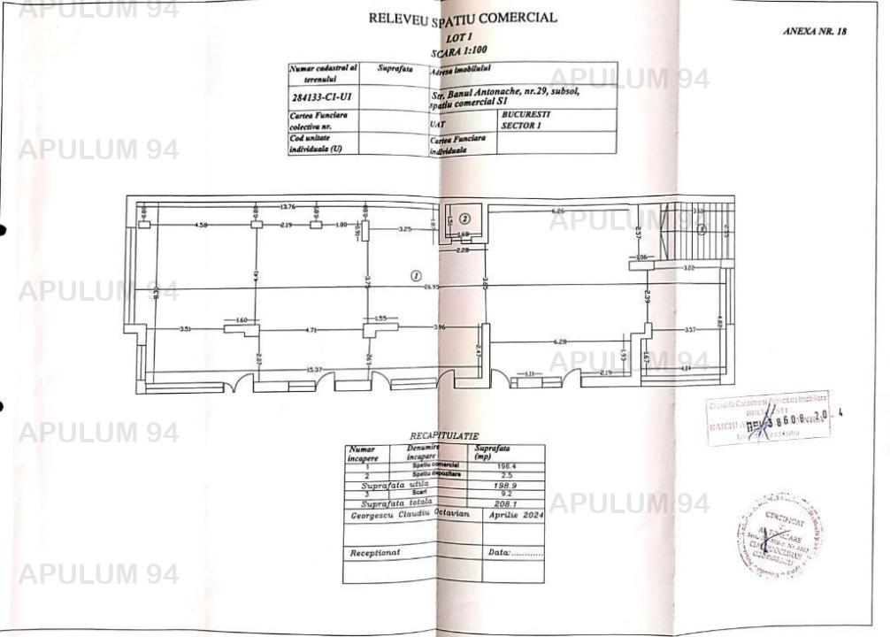 Vanzare Spatiu Comercial 2 camere ,zona Dorobanti ,strada Banul Antonache ,nr 29 ,600.000 €