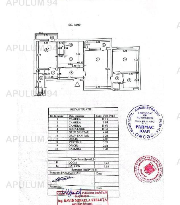 Vanzare Apartament 3 camere ,zona Tineretului ,strada Piscului ,nr 18 ,167.500 €