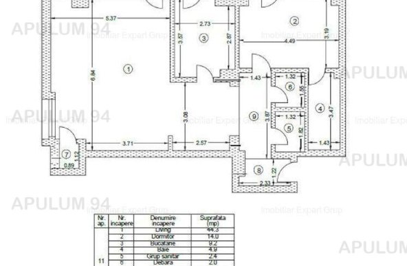 Inchiriere Apartament 2 camere ,zona Aviatorilor ,strada Emanoil Porumbaru ,nr 63 ,1.090 € /luna 