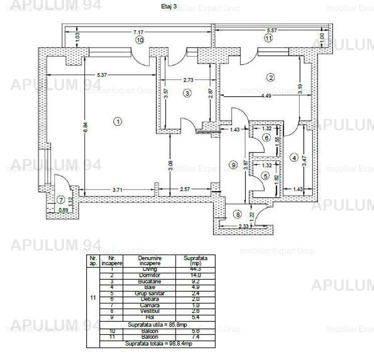 Inchiriere Apartament 2 camere ,zona Aviatorilor ,strada Emanoil Porumbaru ,nr 63 ,1.090 € /luna 