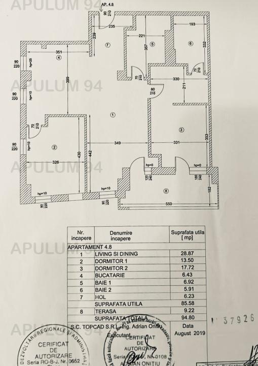 Inchiriere Apartament 3 camere ,zona Unirii ,strada Apolodor ,nr 12-14 ,1.750 € /luna 