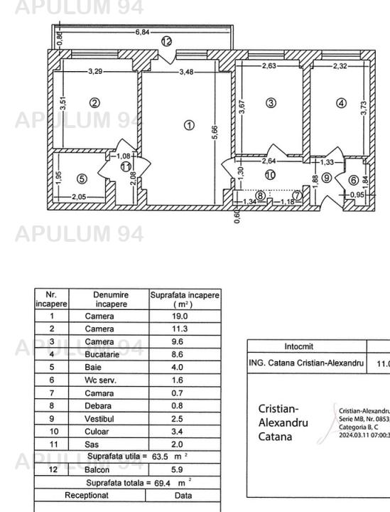 Vanzare Apartament 3 camere ,zona Dristor ,strada Ramnicu Valcea ,nr 14 ,127.000 €