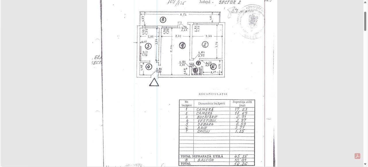 Vanzare Apartament 2 camere ,zona Stefan cel Mare ,strada Stefan cel Mare ,nr 31 ,81.000 €