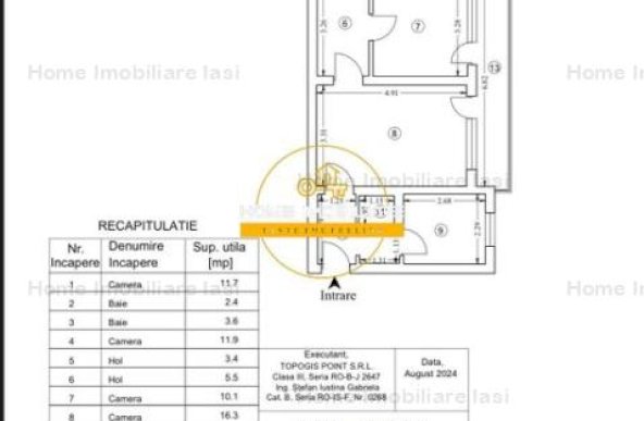 4 camere cu 2 bai, 2 balcoane zona Tatarasi