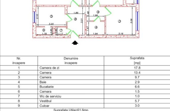 3 camere decomandat, boxă, 1 Decembrie - Prevederii