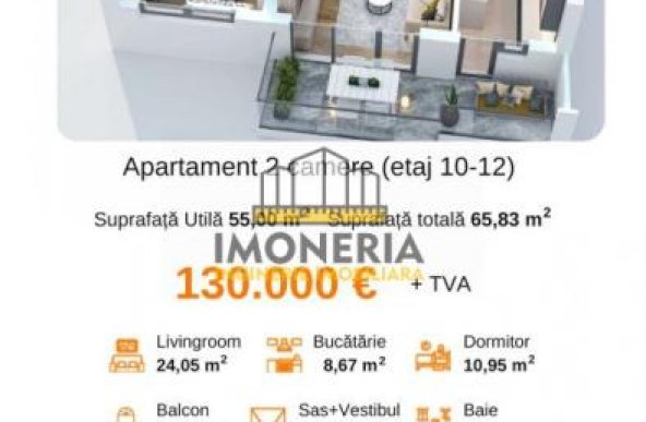  2 camere spatioase | 74 mpu | metrou Mihai Bravu la 2 minute