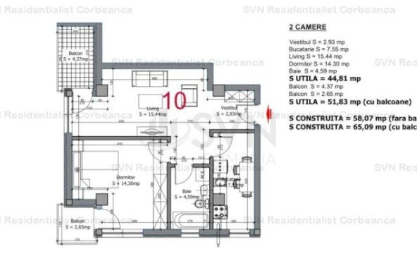 Vanzare apartament 2 camere, Central, Otopeni