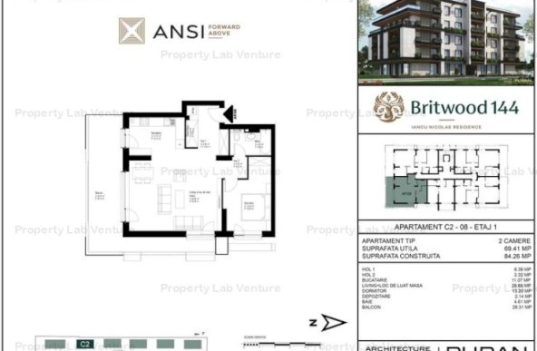 De vânzare apartament 2 camere – BRITWOOD 144, Iancu Nicolae