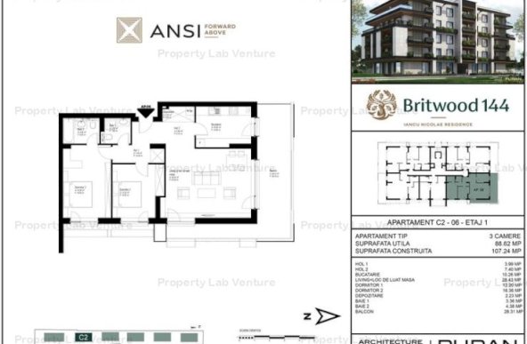 De vânzare apartament 3 camere – BRITWOOD 144, Iancu Nicolae