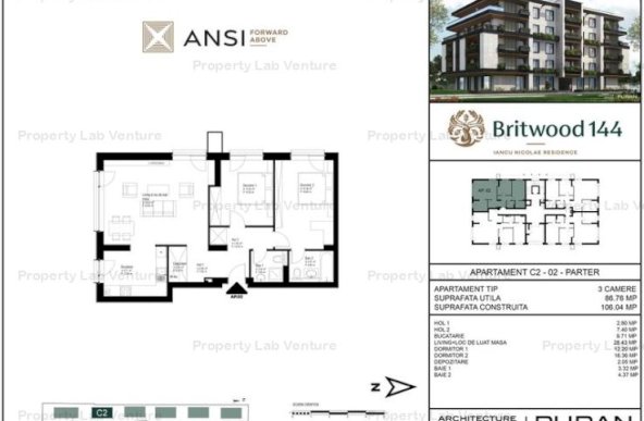 De vânzare apartament 3 camere – BRITWOOD 144, Iancu Nicolae