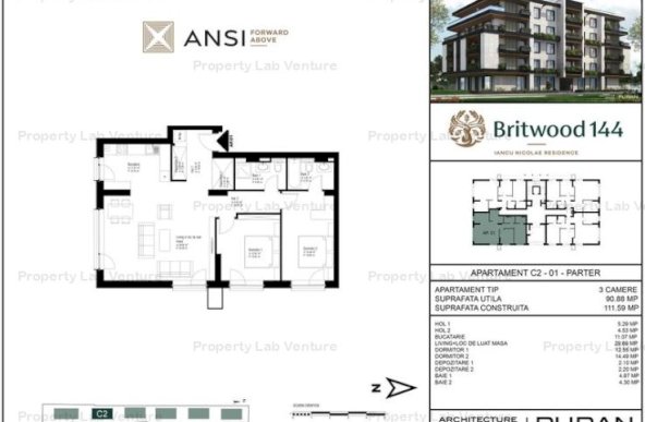 De vânzare apartament 3 camere – BRITWOOD 144, Iancu Nicolae