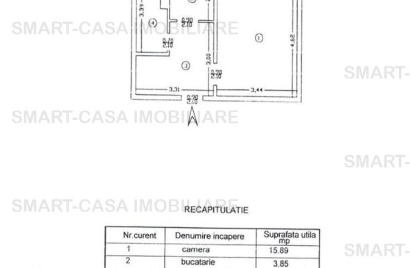 Apartament 1 camera decomandat Frumoasa