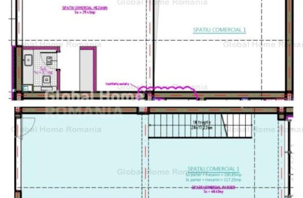 Spatiu Comercial 117,25 MP  | Constanta - Soveja - Tomis III | Parter+Mezanin