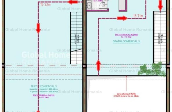 Spatiu Comercial 160 MP  | Constanta - Soveja - Tomis III | Parter+Mezanin