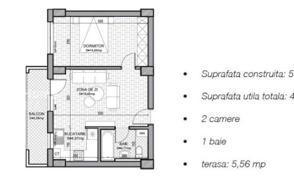 Apartament 2 camere 46 mp | Baneasa | Bloc nou | Mobilat si utilat | 