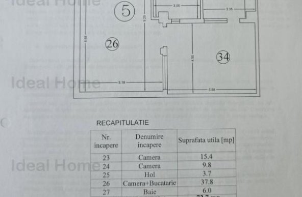 Apartament 3 camere decomandat Idel Rezidence 113.000