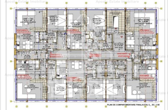 Apartamente noi cu 3 camere, scara interioara, Complexul Studentesc