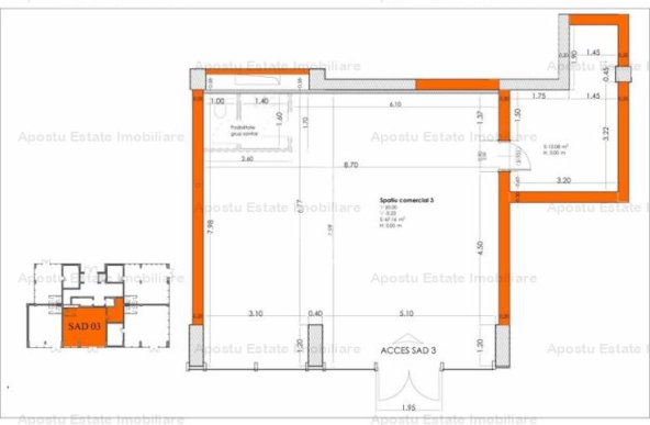 Spatiu comercial 79 mp, zona Lipovei