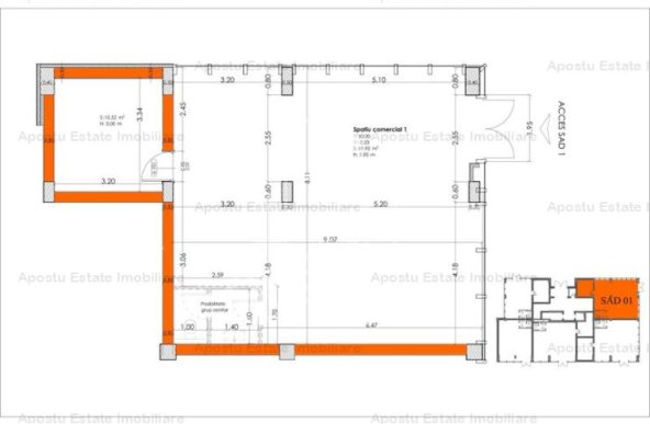 Spatiu comercial 80 mp, zona Lipovei