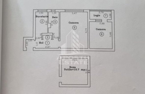 Apartament 2 camere, etaj intermediar, zona Dacia