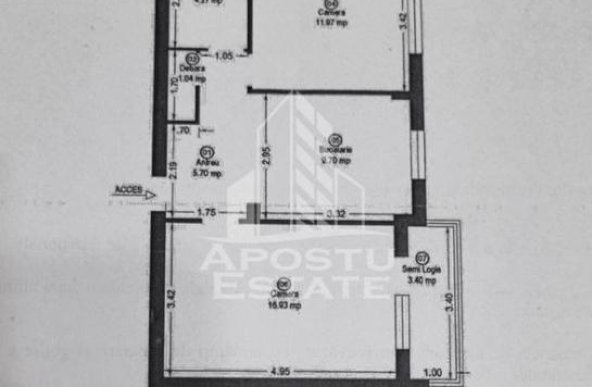 Apartament 2 camere, centrala proprie, bloc anvelopat, zona Lipovei