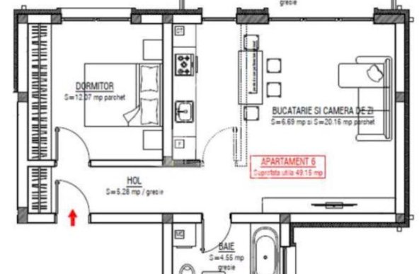 Apartament cu 2 camere, complet finalizat, bucatarie separata Braytim