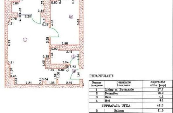 Apartament 2 camere mobilat Lux cu parcare Cortina North