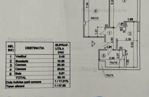  Vanzare apartament 2 camere in vila