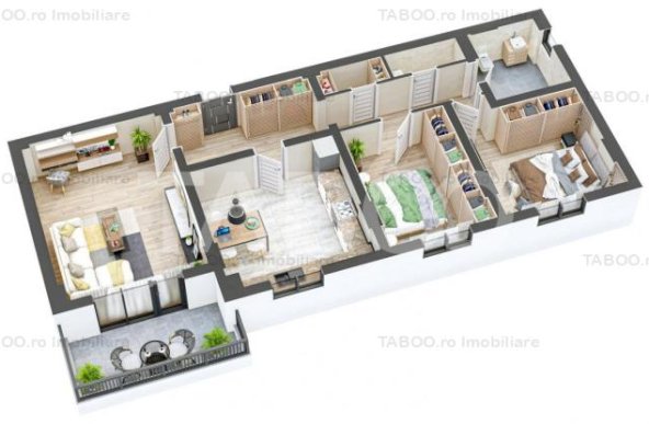 Apartament 84 mpu 3 camere 2 bai balcon in SIBIU ANSAMBLU NOU 2024