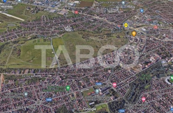 Teren de vanzare 4700 mp cu deschidere de 125 m zona Turnisor Sibiu