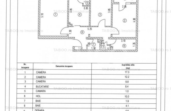 Apartament 65 mp 3 camere decomandate 2 bai pivnita zona Siretului