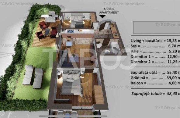 Spatiu de birouri 3 camere curte si locuri de parcare Turnisor