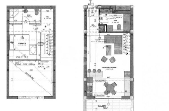 Apartament decomandat cu 2 camere 2 bai 56 mpu balcon loc parcare