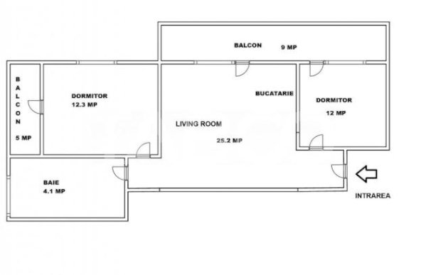 Apartament de vanzare cu 3 camere etajul 1 la intrare in Arhitectilor