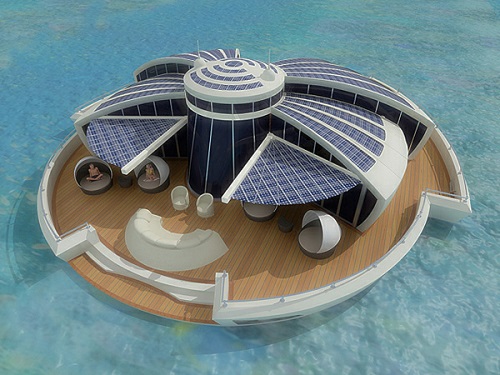 Un italian a construit o locuinta plutitoare alimentata prin energie solara